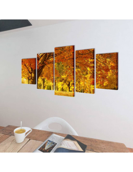 5 pz Set Stampa su Tela da Muro Acero 200 x 100 cm