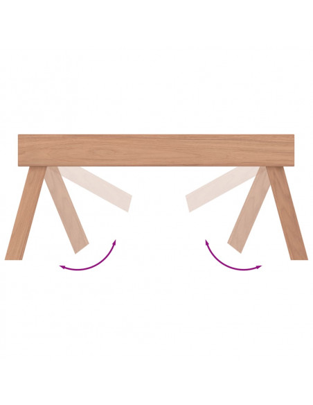 Vassoio Pieghevole 55x35x25 cm in Legno Massello di Teak