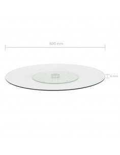 Vassoio Girevole Trasparente 60 cm Vetro Temperato