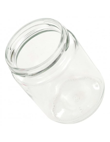 Vaso Marmellata in Vetro Coperchio Bianco e Rosso 48 pz 230 ml