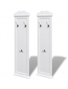 Appendiabiti Set 2 pz Attaccapanni Bianchi 2