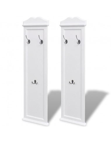 Appendiabiti Set 2 pz Attaccapanni Bianchi