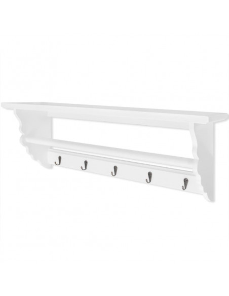 Appendiabiti in MDF bianco in stile barocco