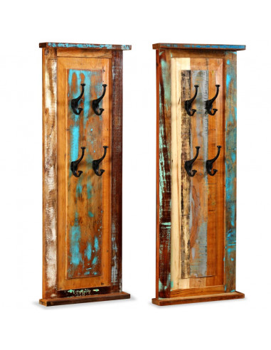 Appendiabiti 2 pz in Legno Massello di Recupero 38x100 cm