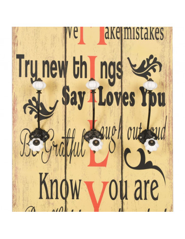 Appendiabiti da Parete con 6 Ganci FAMILY 120x40 cm