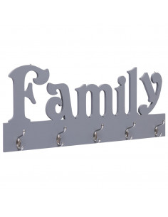 Appendiabiti a Muro FAMILY Grigio 74x29,5 cm 2