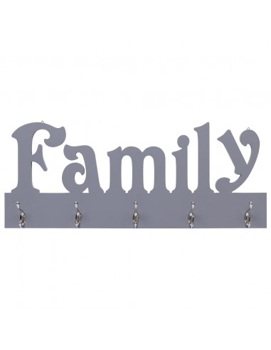 Appendiabiti a Muro FAMILY Grigio 74x29,5 cm