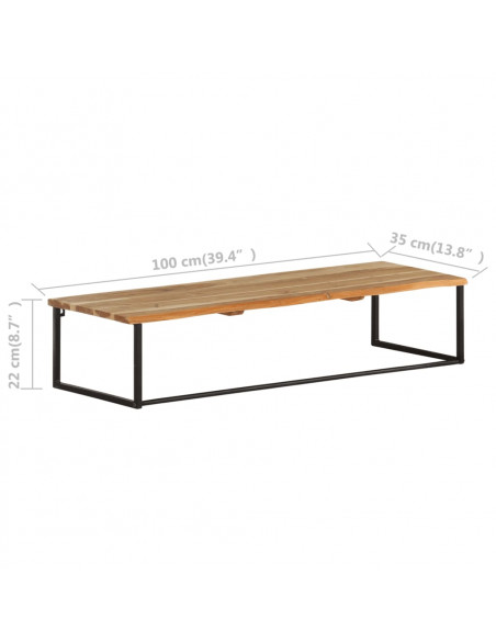 Attaccapanni con Bordi Vivi 100x35x22 cm in Legno di Acacia