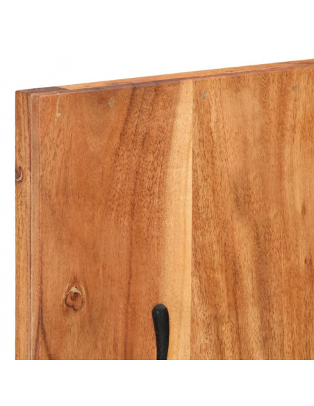 Appendiabiti a Parete 2 pz 36x3x110cm Legno Massello di Acacia