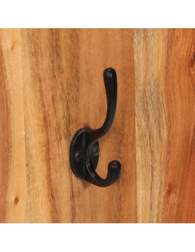 Appendiabiti a Parete 2 pz 36x3x110cm Legno Massello di Acacia