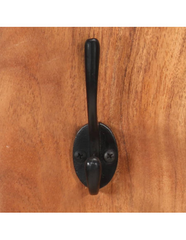 Appendiabiti a Parete 2 pz 36x3x110cm Legno Massello di Acacia