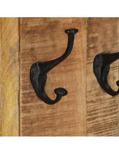 Appendiabiti 2 pz in Legno Massello di Mango 38x100 cm