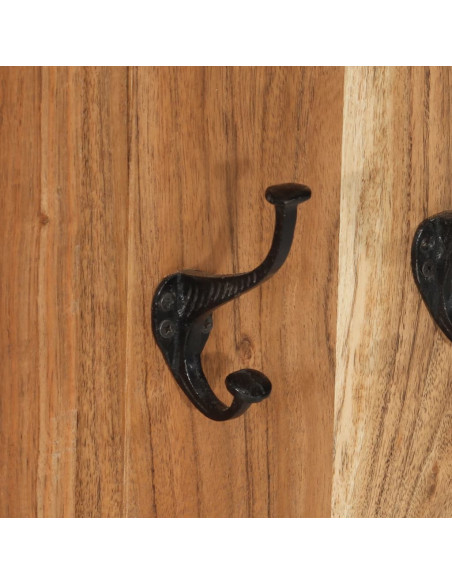 Appendiabiti 2 pz in Legno Massello di Acacia 38x100 cm