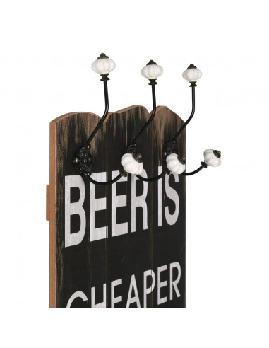 Appendiabiti da Parete con 6 Ganci 120x40 cm