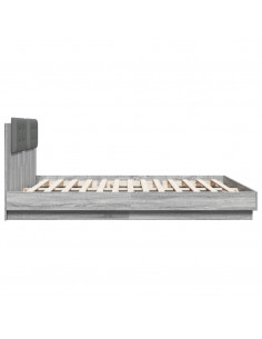 Giroletto con Testiera e LED Grigio Sonoma 200x200 cm 2