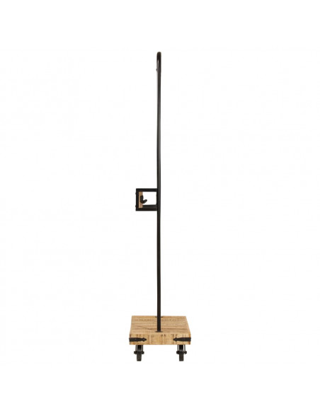 Appendiabiti con Ruote 90x35x190cm Legno Massello Mango e Ferro