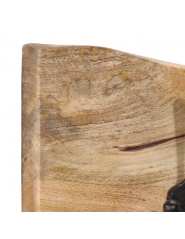 Appendiabiti da Parete con 4 Ganci in Legno Massello di Mango