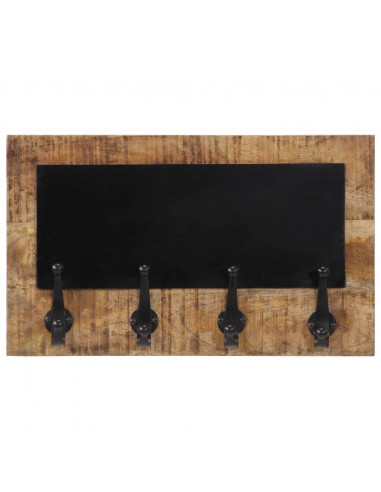 Appendiabiti da Parete con 4 Ganci 2pz Legno Massello di Mango