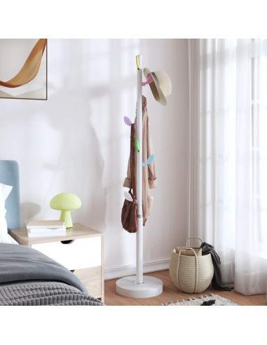 Appendiabiti Bianco 172 cm in Ferro Verniciato a Polvere