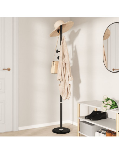 Appendiabiti Nero 176 cm in Ferro Verniciato a Polvere