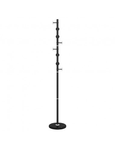 Appendiabiti Nero 176 cm in Ferro Verniciato a Polvere