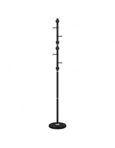 Appendiabiti Nero 176 cm in Ferro Verniciato a Polvere