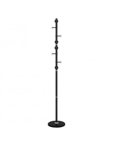 Appendiabiti Nero 176 cm in Ferro Verniciato a Polvere