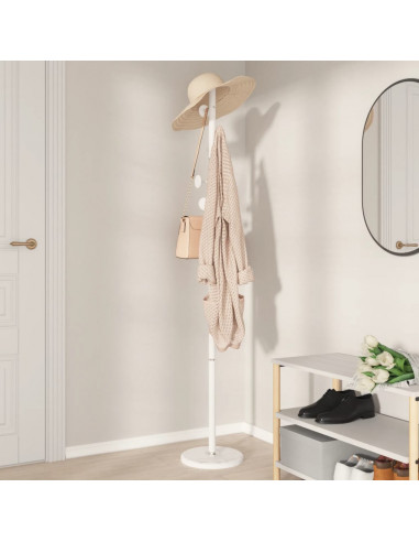 Appendiabiti Bianco 176 cm in Ferro Verniciato a Polvere