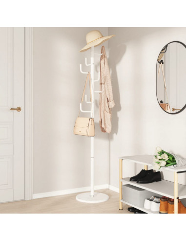 Appendiabiti Bianco 183 cm in Ferro Verniciato a Polvere