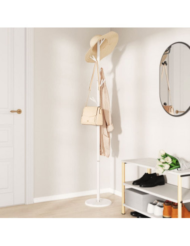 Appendiabiti Bianco 175 cm in Ferro Verniciato a Polvere