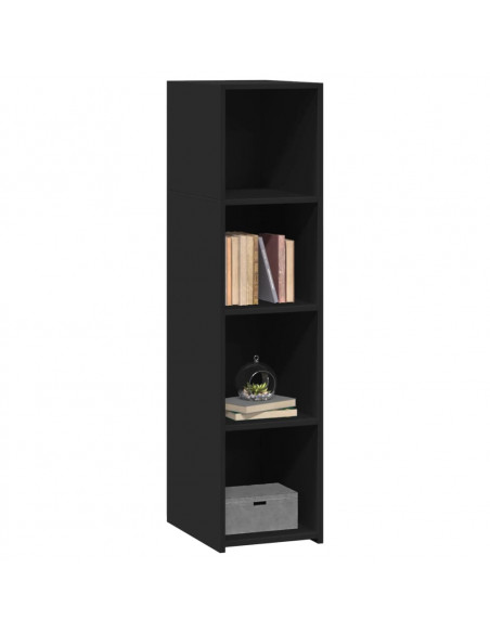 Credenza Nera 30x41x124 cm in Legno Multistrato