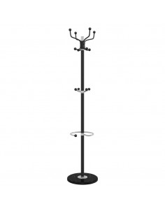 Appendiabiti con Portaombrelli Nero 180 cm Ferro Verniciato 2