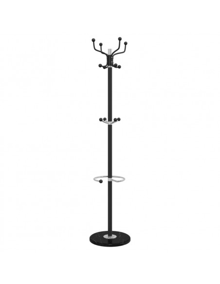 Appendiabiti con Portaombrelli Nero 180 cm Ferro Verniciato