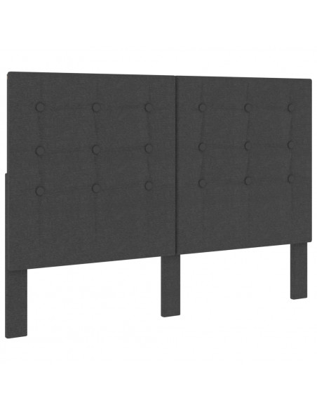 Testiera Letto Trapuntata Grigio Scuro in Tessuto 140x200 cm