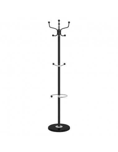 Appendiabiti con Portaombrelli Nero 180 cm Ferro Verniciato