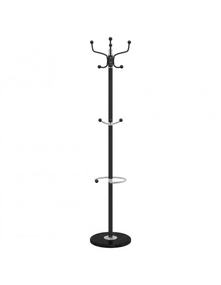 Appendiabiti con Portaombrelli Nero 180 cm Ferro Verniciato