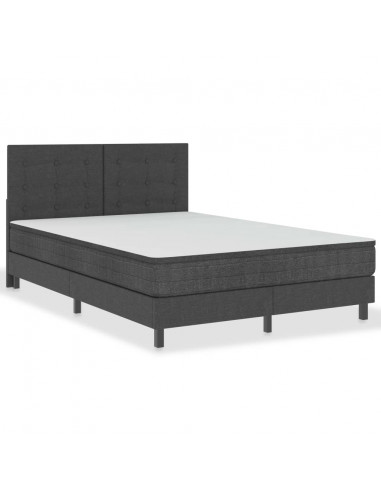 Testiera Letto Trapuntata Grigio Scuro in Tessuto 140x200 cm