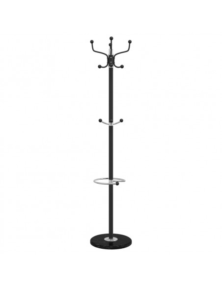 Appendiabiti con Portaombrelli Nero 180 cm Ferro Verniciato