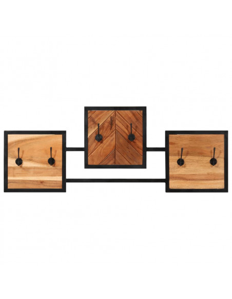 Appendiabiti a Parete 90x1x35 cm Legno Massello Acacia e Ferro