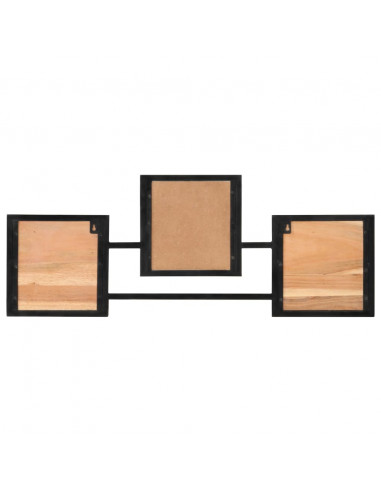 Appendiabiti a Parete 90x1x35 cm Legno Massello Acacia e Ferro