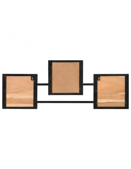 Appendiabiti a Parete 90x1x35 cm Legno Massello Acacia e Ferro