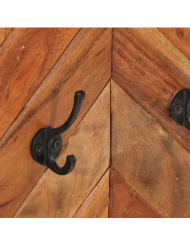 Appendiabiti a Parete 90x1x35 cm Legno Massello Acacia e Ferro