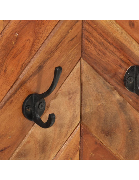 Appendiabiti a Parete 90x1x35 cm Legno Massello Acacia e Ferro
