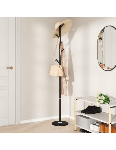 Appendiabiti Nero 175 cm in Ferro Verniciato a Polvere