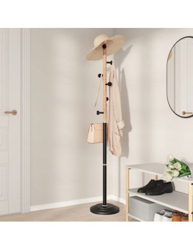 Appendiabiti Nero 177 cm in Ferro Verniciato a Polvere