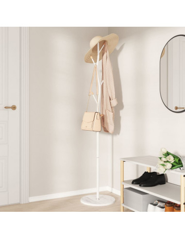 Appendiabiti Bianco 177 cm in Ferro Verniciato a Polvere