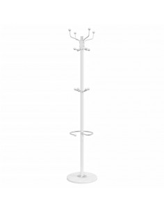 Appendiabiti con Portaombrelli Bianco 180 cm Ferro Verniciato 2