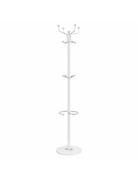 Appendiabiti con Portaombrelli Bianco 180 cm Ferro Verniciato