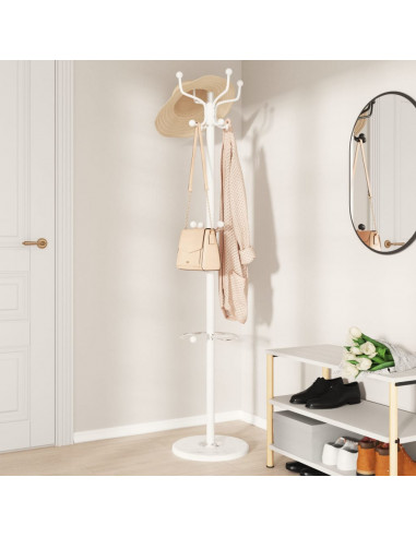 Appendiabiti con Portaombrelli Bianco 180 cm Ferro Verniciato