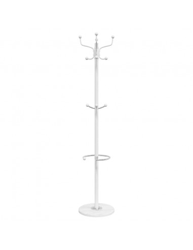 Appendiabiti con Portaombrelli Bianco 180 cm Ferro Verniciato